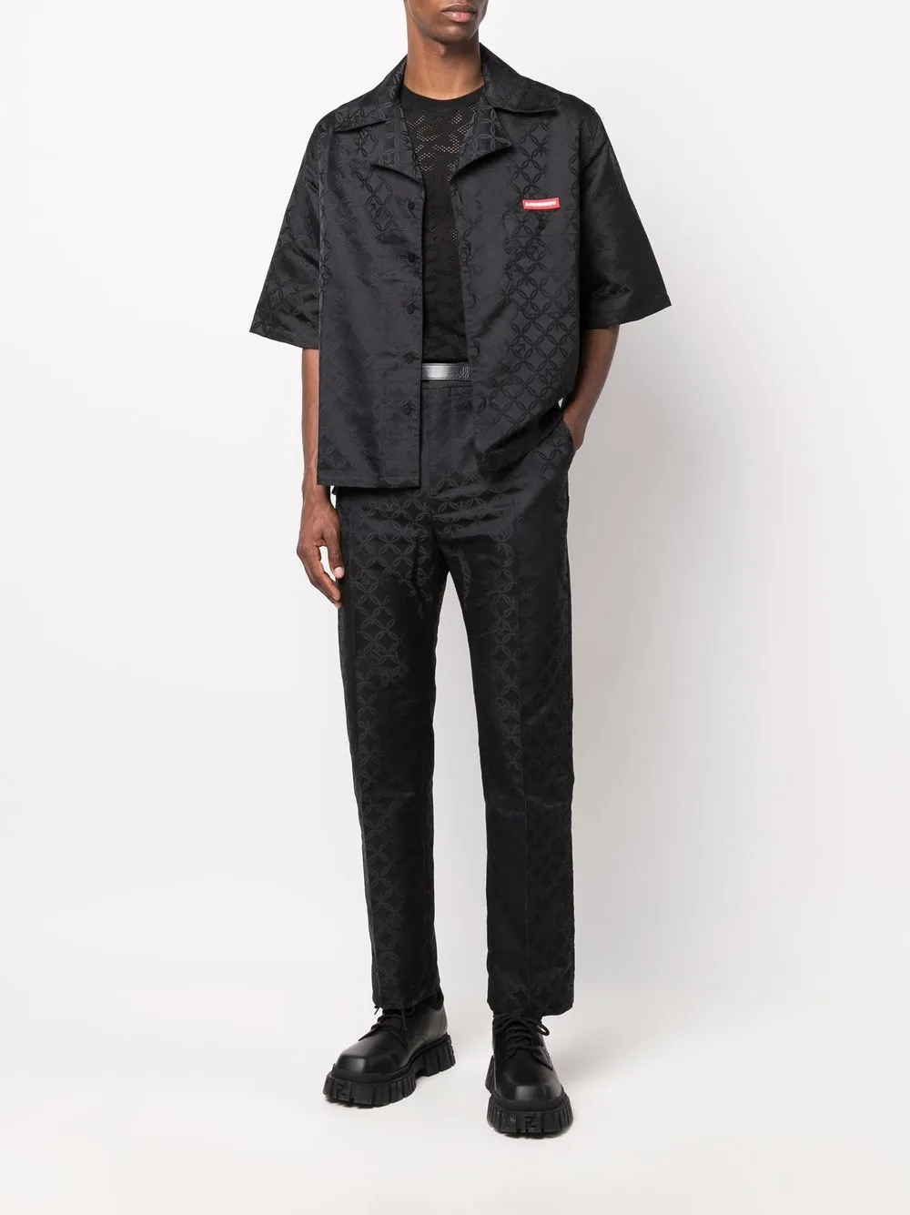 Charles Jeffrey Loverboy Pantalon met logopatch - Zwart
