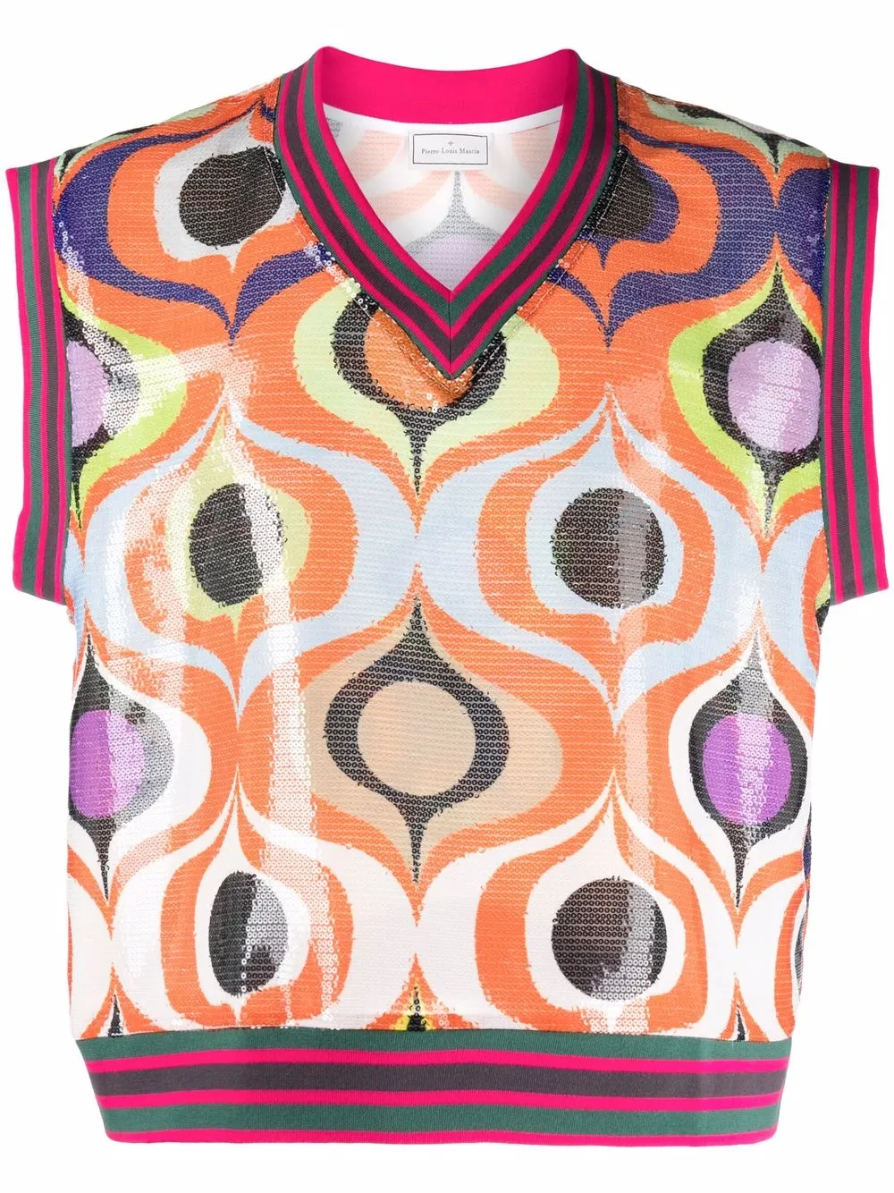 

Pierre-Louis Mascia top bordado con lentejuelas - Naranja