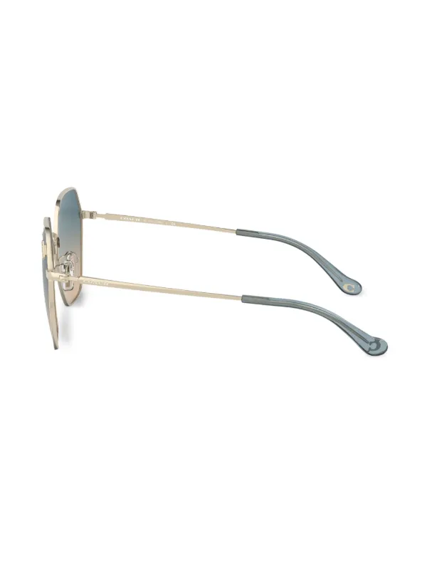 Coach HC7132 C7998 hexagonal-frame Sunglasses | Gold | FARFETCH display picture 1