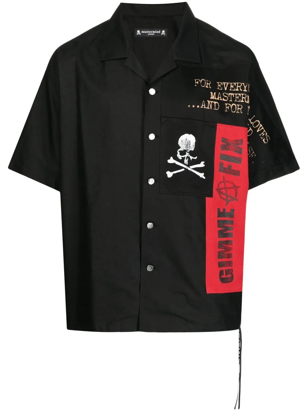 

Mastermind Japan camisa con calavera estampada - Negro