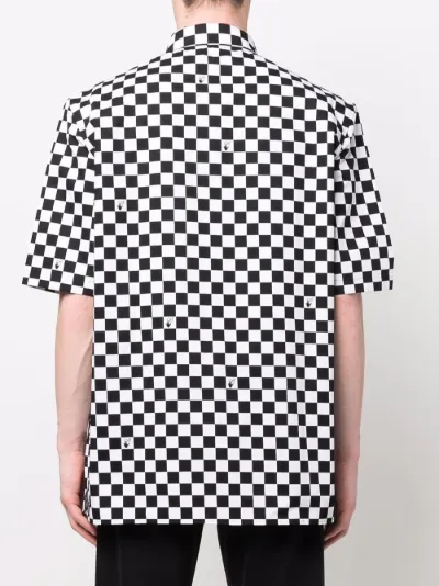 checkerboard print short-sleeve shirt 