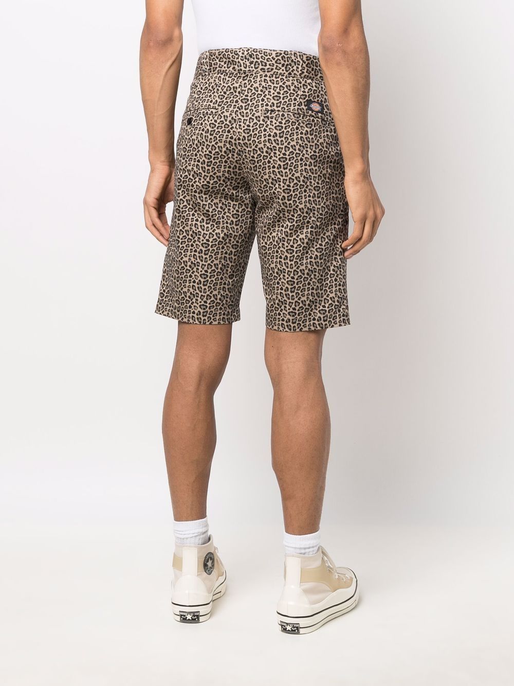 фото Dickies construct leopard-print cotton bermuda shorts