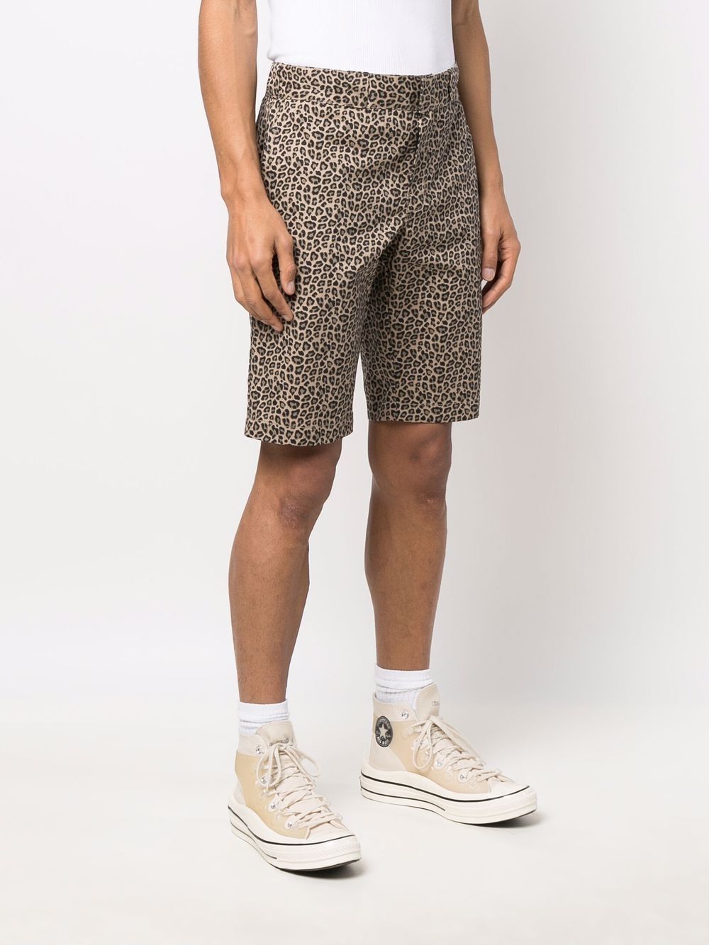 фото Dickies construct leopard-print cotton bermuda shorts