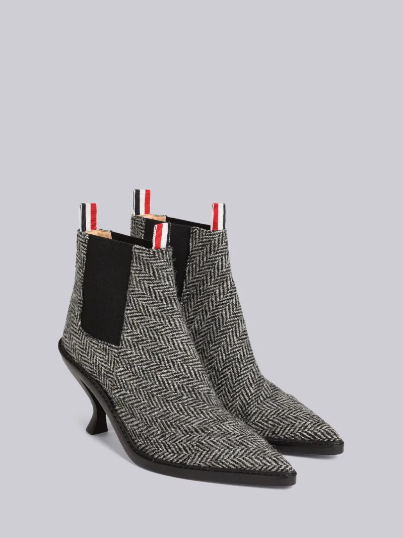 Herringbone Curved Heel Mid Top Chelsea Boot Thom Browne Official