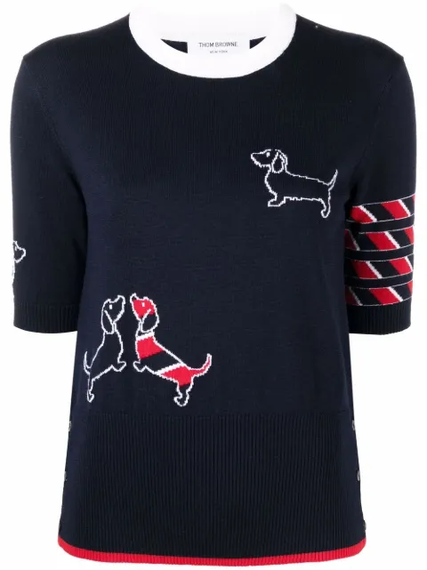 Thom Browne Kurzärmeliges Strickoberteil