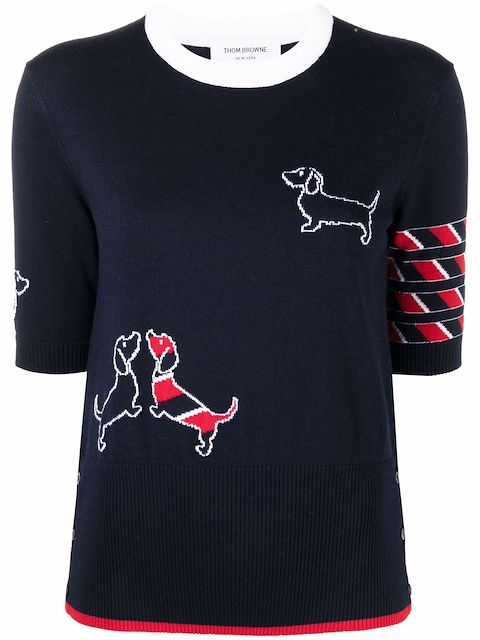Thom Browne Kurzärmeliges Strickoberteil