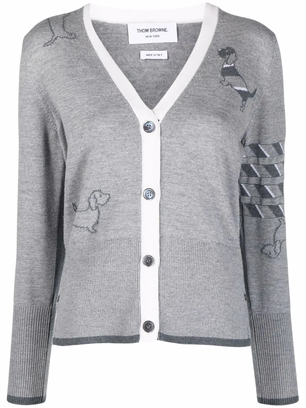 

Thom Browne Hector Icon 4-Bar stripe cardigan - Grey