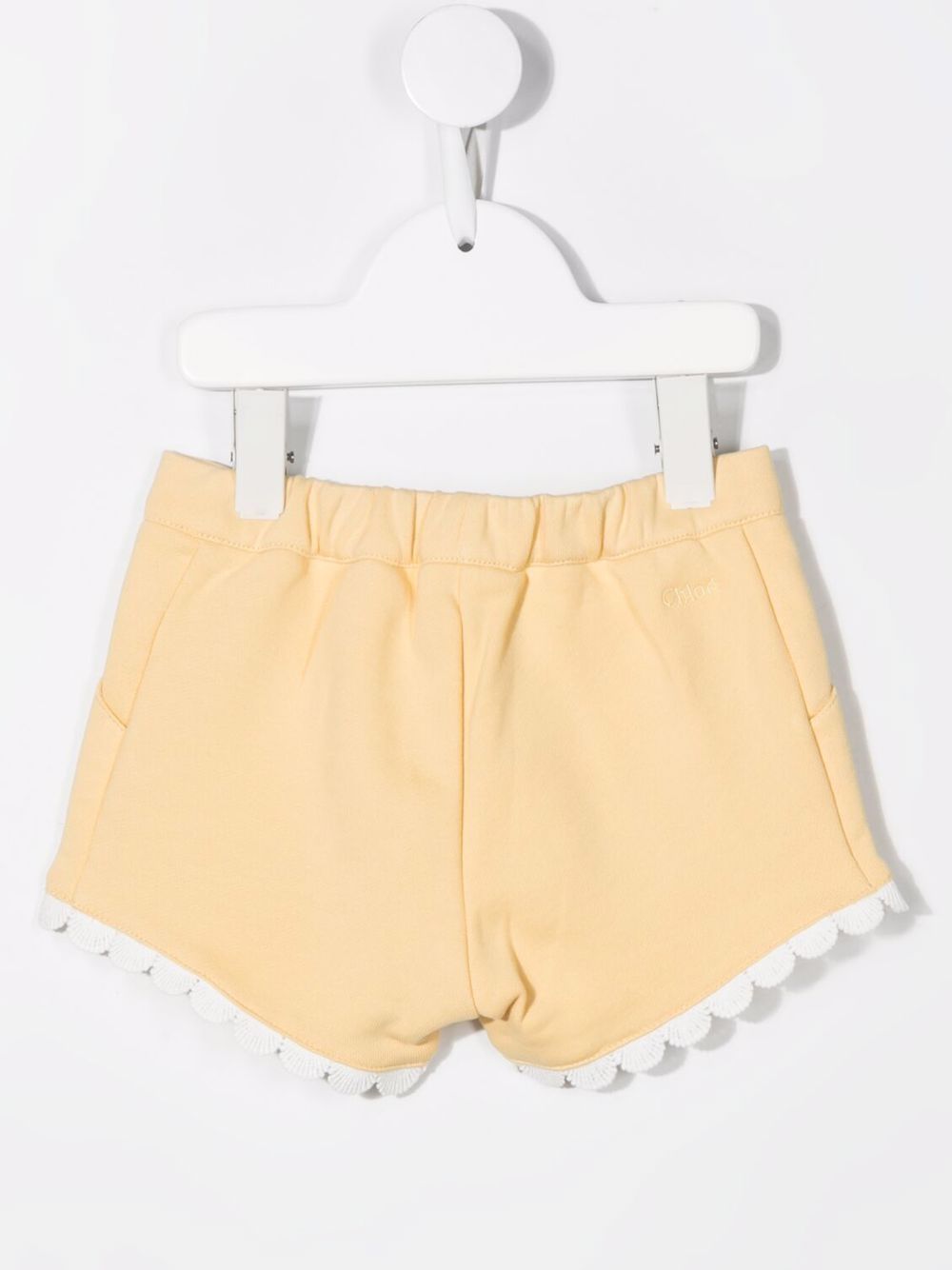 Chloé Kids Shorts met gewelfde afwerking - Geel