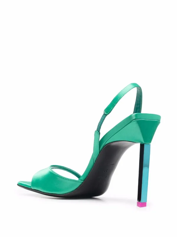 the attico green strappy heels