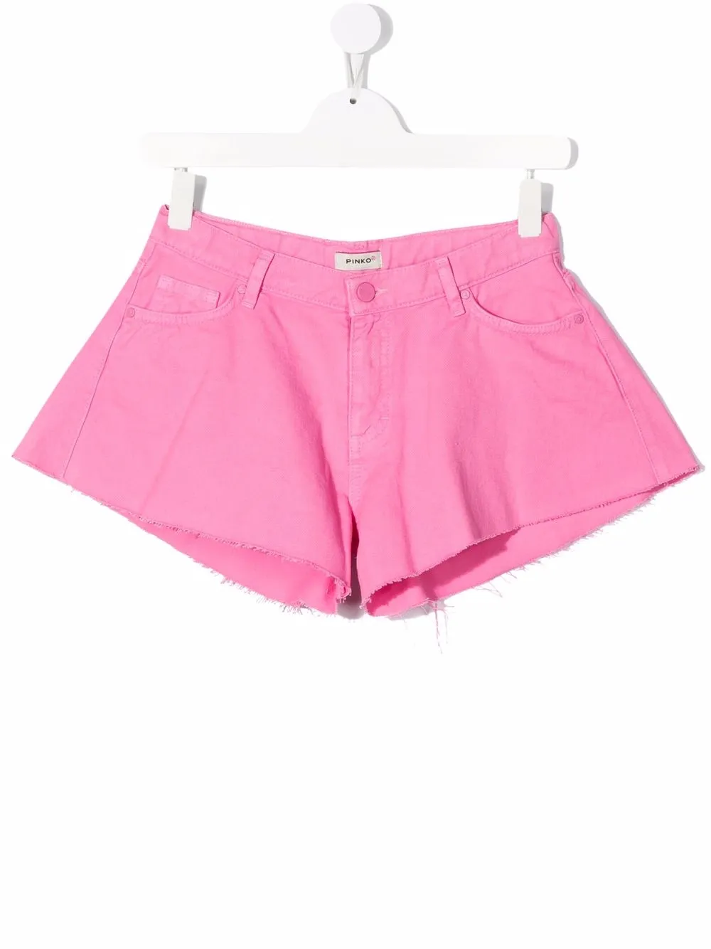 

Pinko Kids shorts con dobladillo deshilachado - Rosado