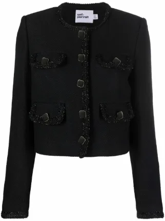 Self-Portrait Cropped Tweed Jacket 