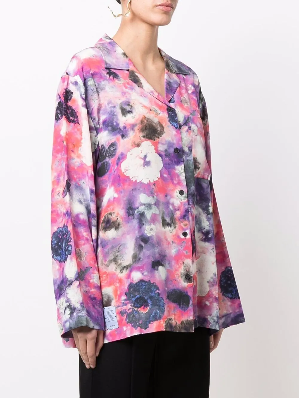  Alexander Mcqueen Seidenhemd Mit Blumen Print   Rosa 
