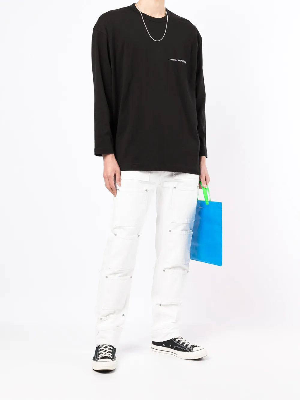 Comme Des Garçons Shirt Top met logoprint - Zwart