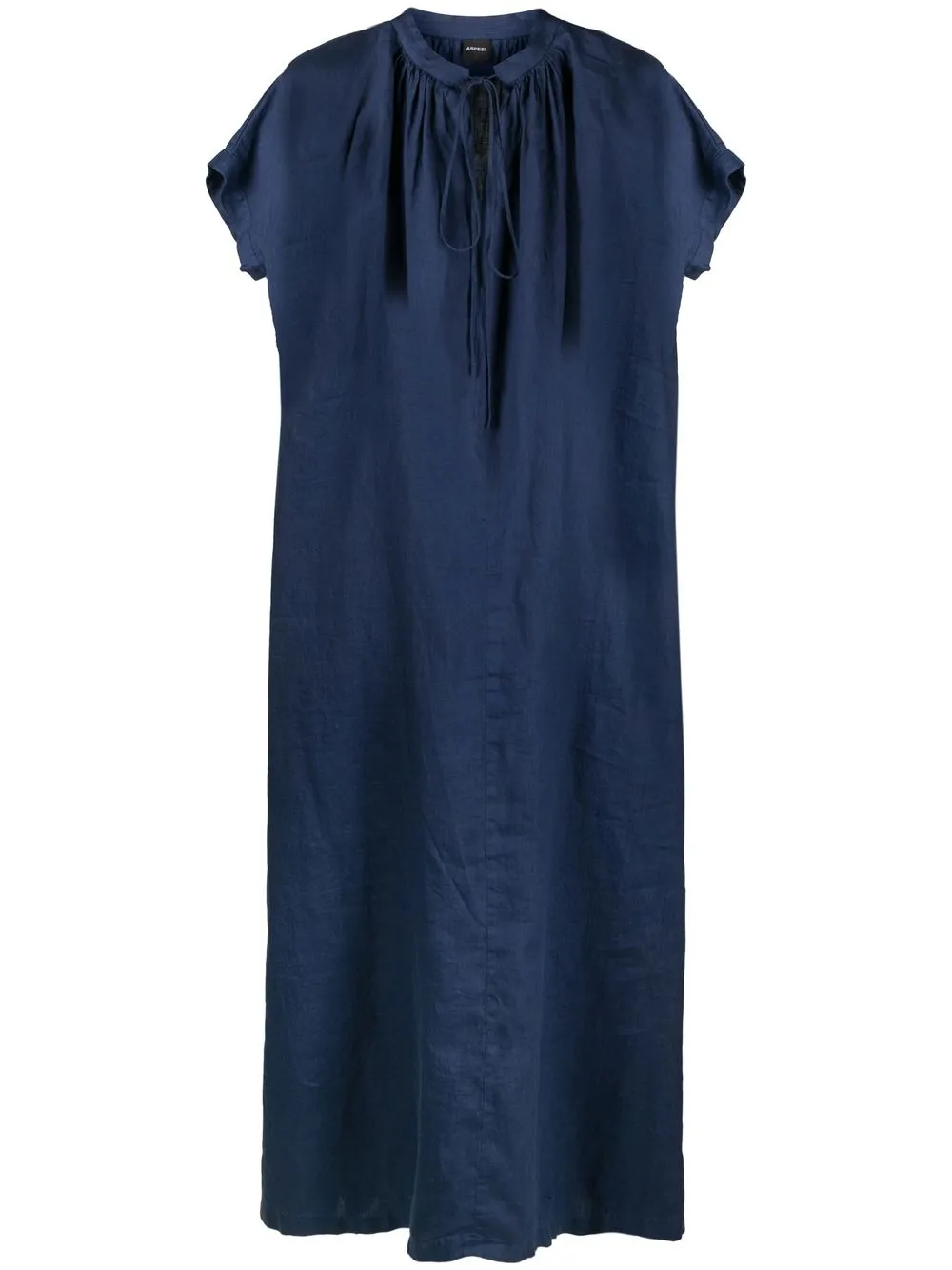 

ASPESI gathered detailing linen kaftan-dress - Blue