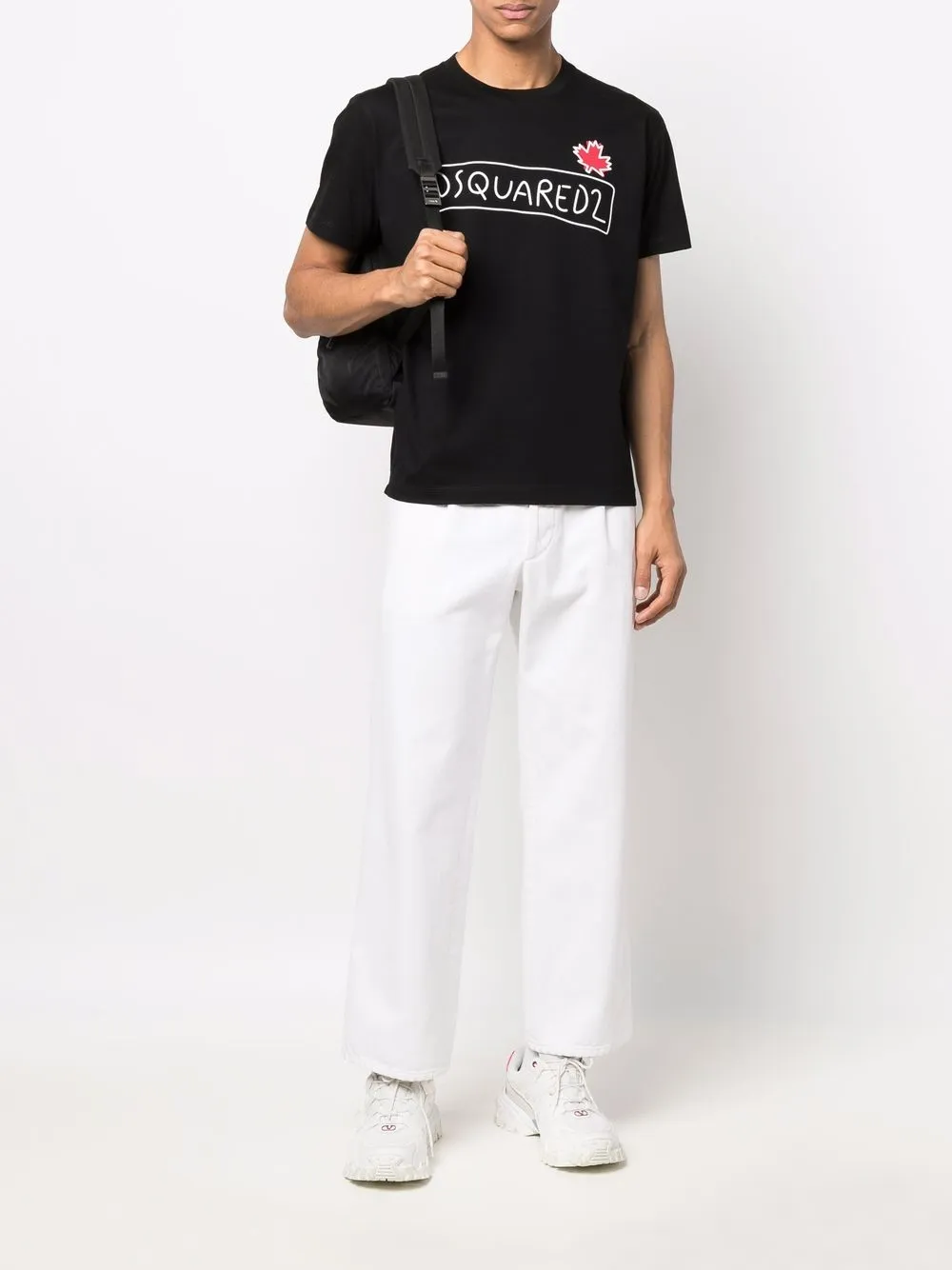 Dsquared2 T-shirt met print - Zwart