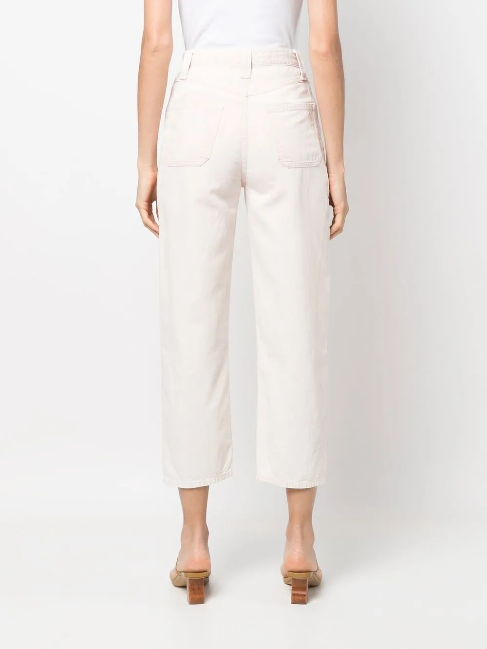 Shop Iro Liouquet Cropped Jeans In Pink