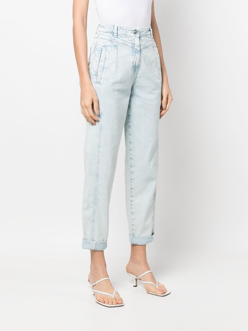 Shop Iro Cadiere Cropped Jeans In Blue