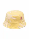 The Animals Observatory embroidered-logo sun-print bucket hat - Yellow