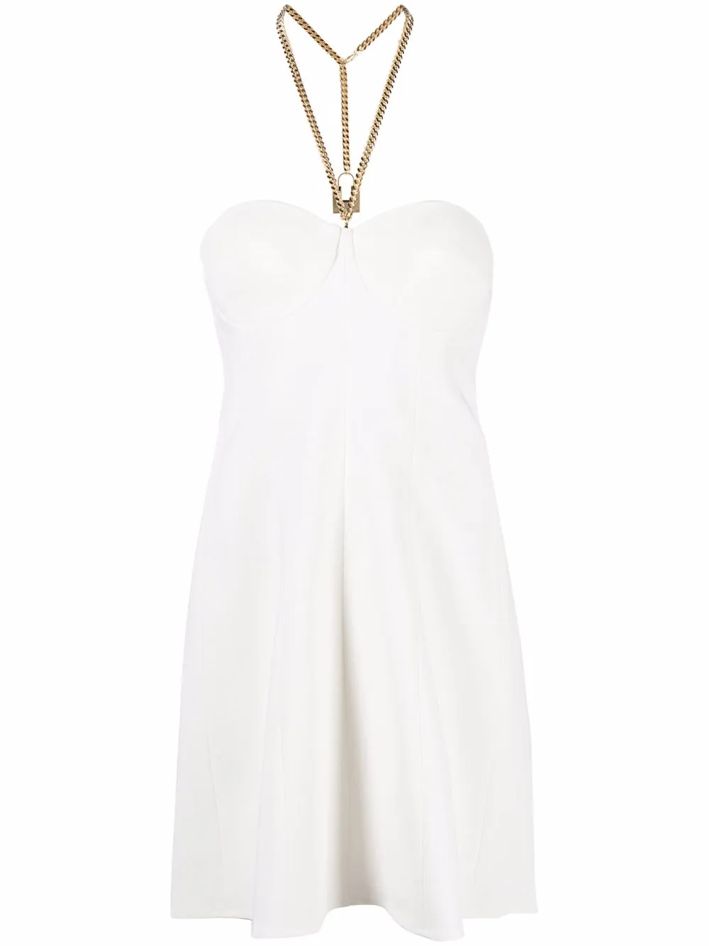 

Elisabetta Franchi vestido corto con cuello halter - Blanco