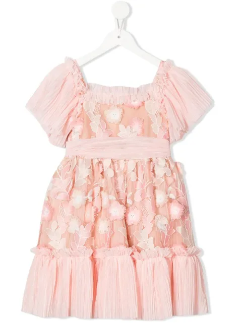 Patachou floral-print embroidery dress 