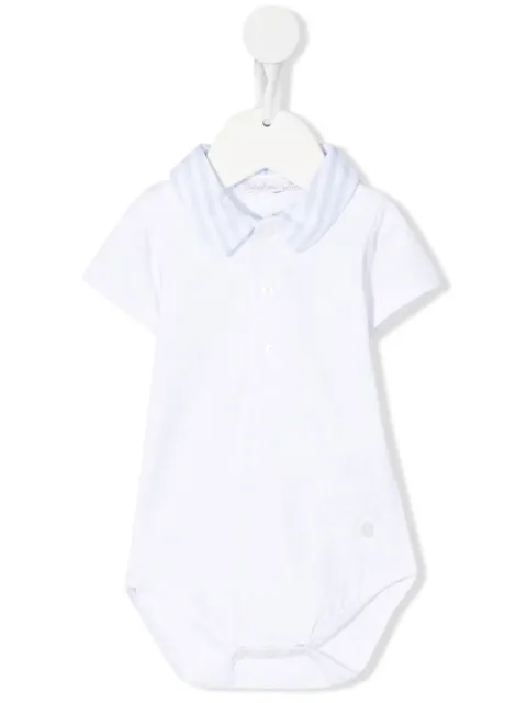 Patachou stripe-print collar polo body