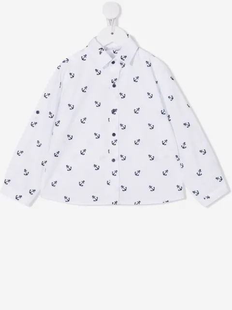 Patachou anchor-print cotton shirt