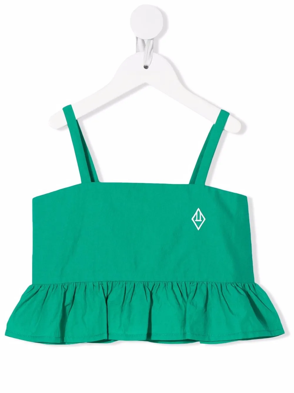 

The Animals Observatory top corto con volantes y logo bordado - Verde