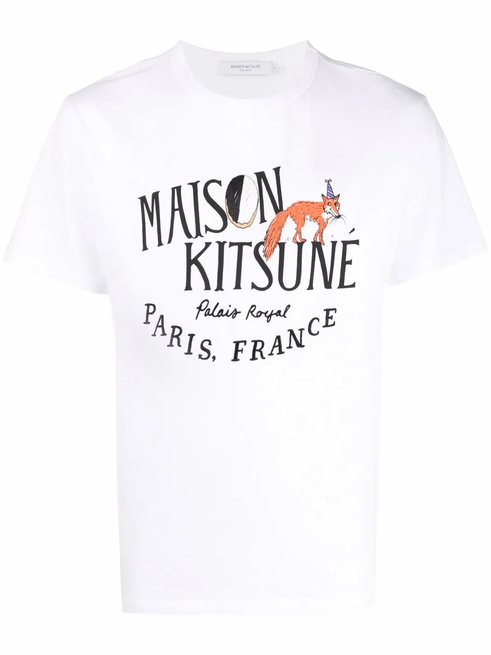

Maison Kitsuné playera con logo estampado - Blanco