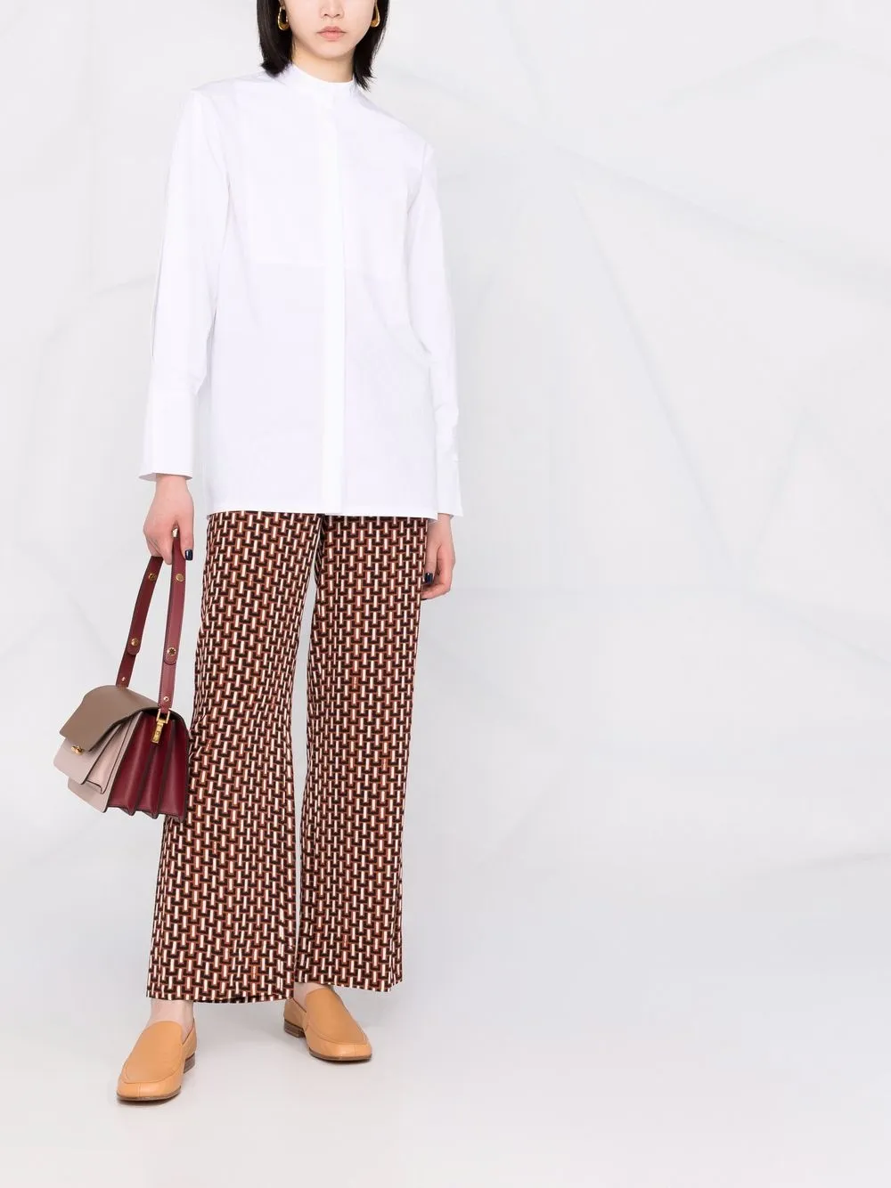 MILA SCHON Blouse met bandkraag - Wit