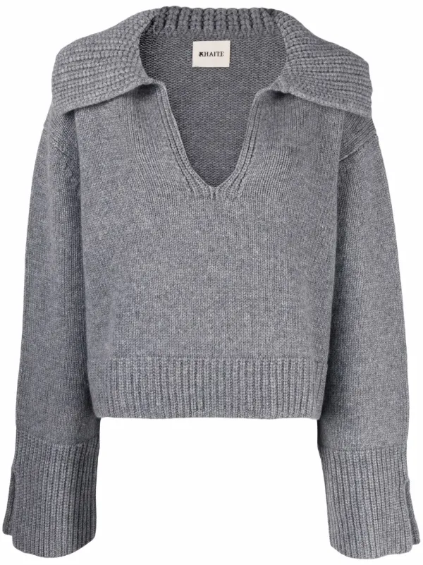 collared ribbed jumper