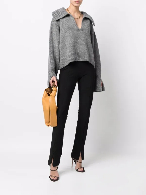 collared ribbed jumper