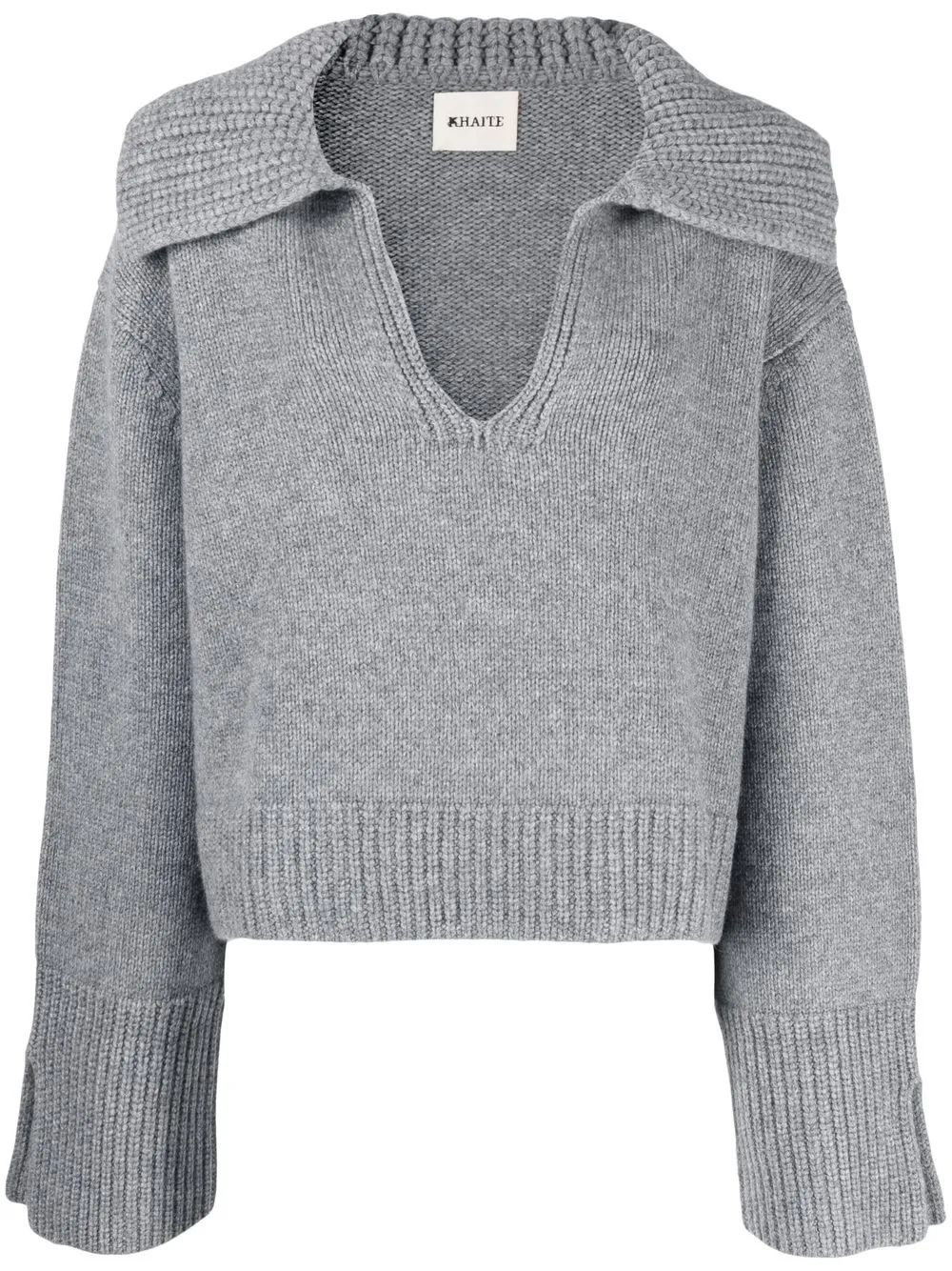 

KHAITE suéter tejido de canalé - Gris