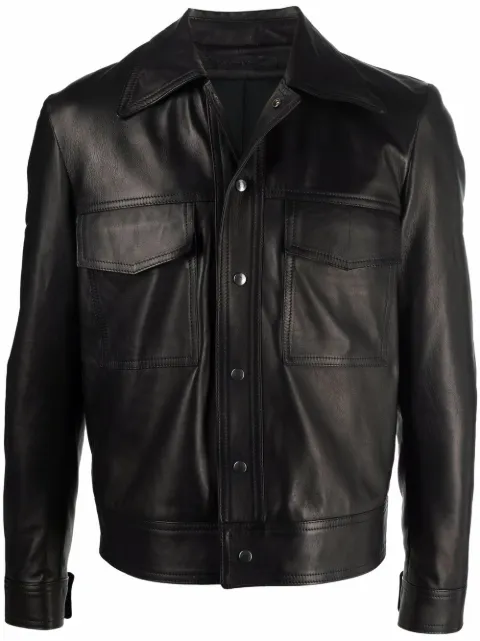 Salvatore Santoro chest pocket leather jacket