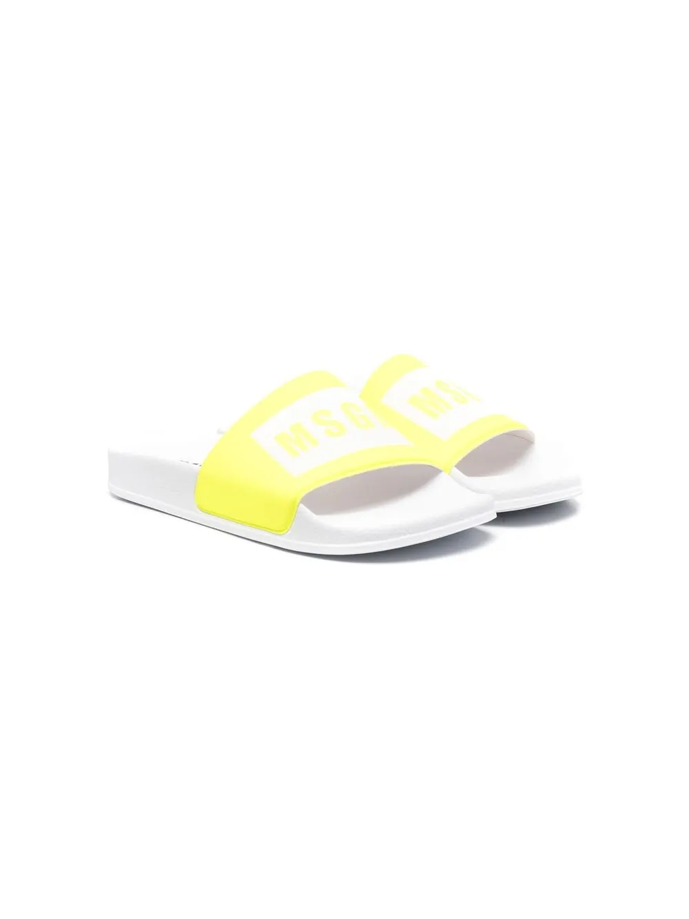 

MSGM Kids flip flops con logo estampado - Blanco