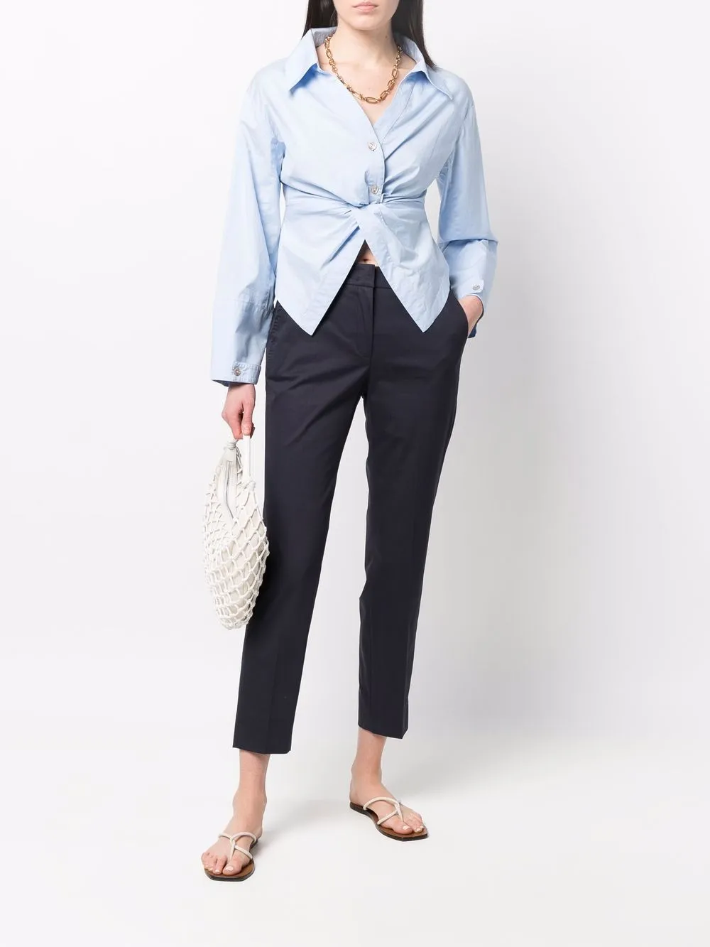 Peserico Cropped broek - Blauw
