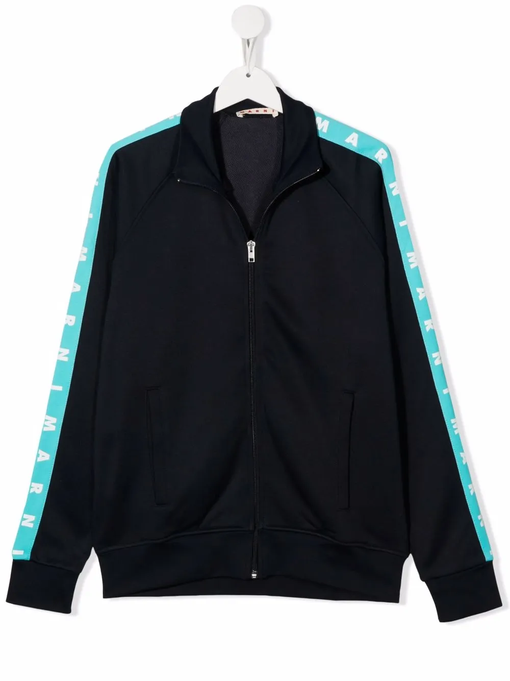 

Marni Kids suéter con franja del logo - Azul