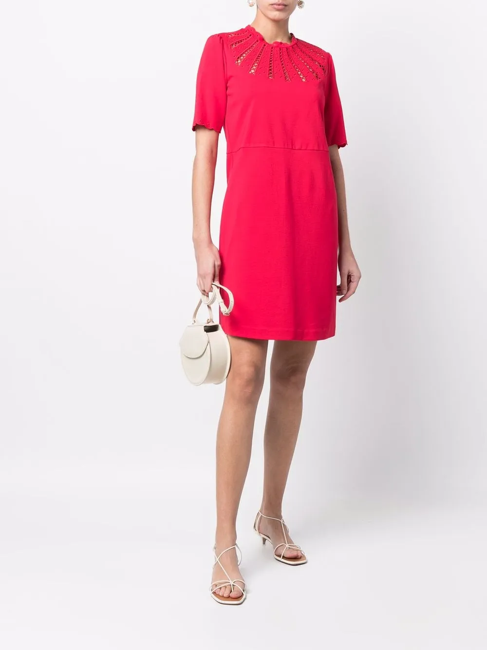 TWINSET Jurk met geperforeerd detail - Rood