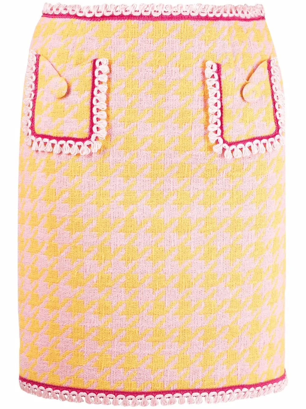 

Moschino falda con motivo pied de poule - Amarillo
