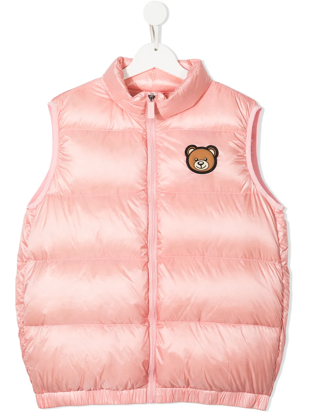 

Moschino Kids logo-print padded gilet - Pink