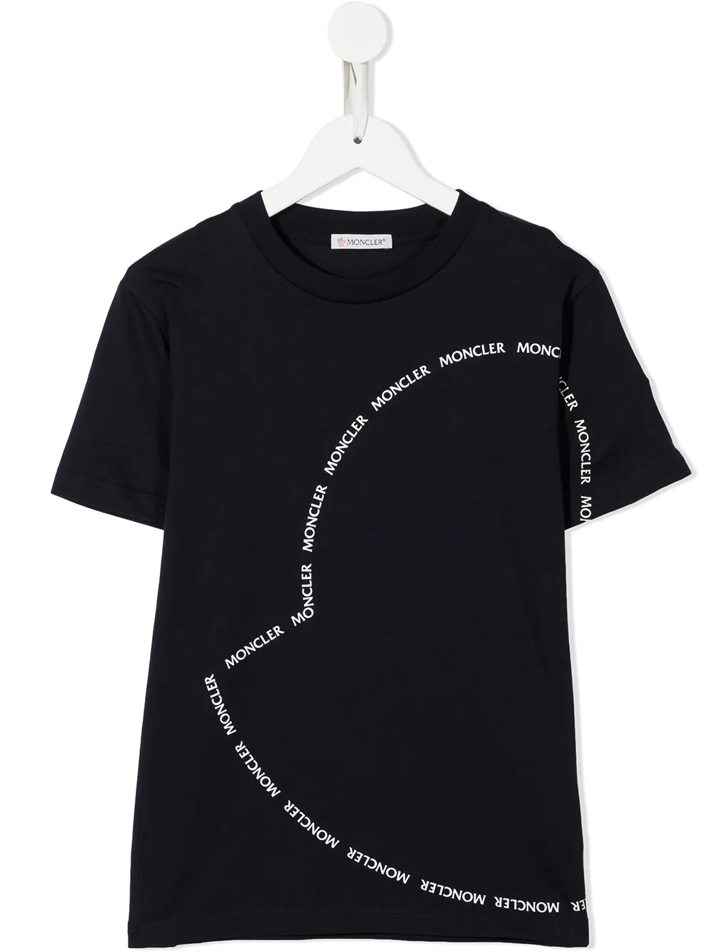 

Moncler Enfant playera manga corta con logo estampado - Azul