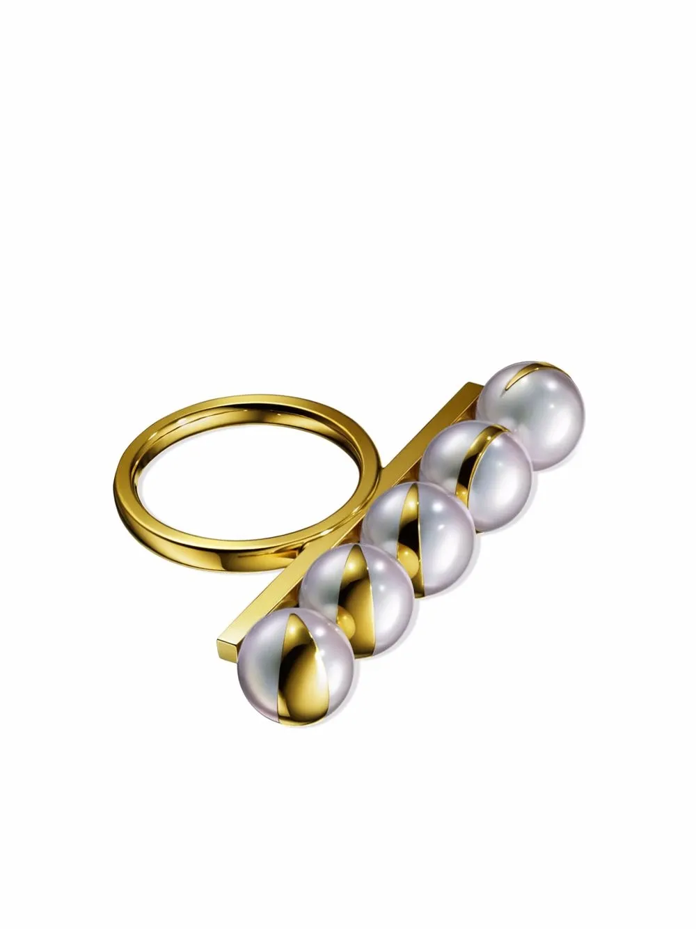 

TASAKI anillo de perla Balance Eclipse Collection Line en oro amarillo de 18kt - Dorado