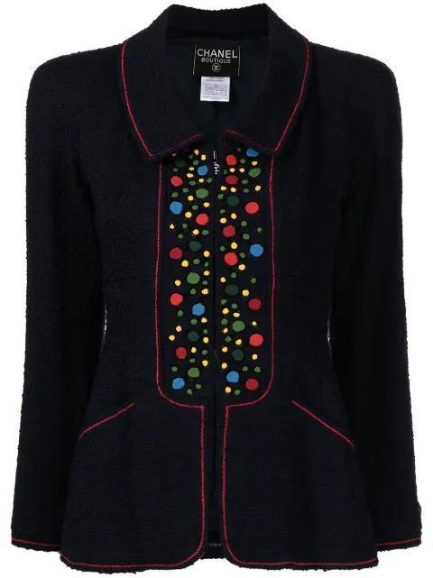CHANEL Pre-Owned 2010s polka dot detailing jacket