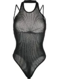 ANDREĀDAMO open-knit cross-straps tank top - Black