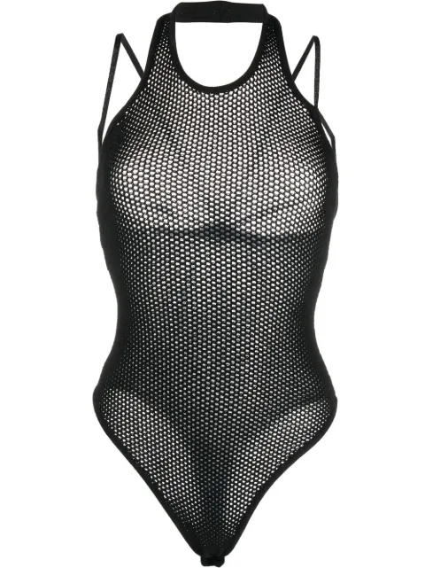 ANDREĀDAMO open-knit cross-straps tank top