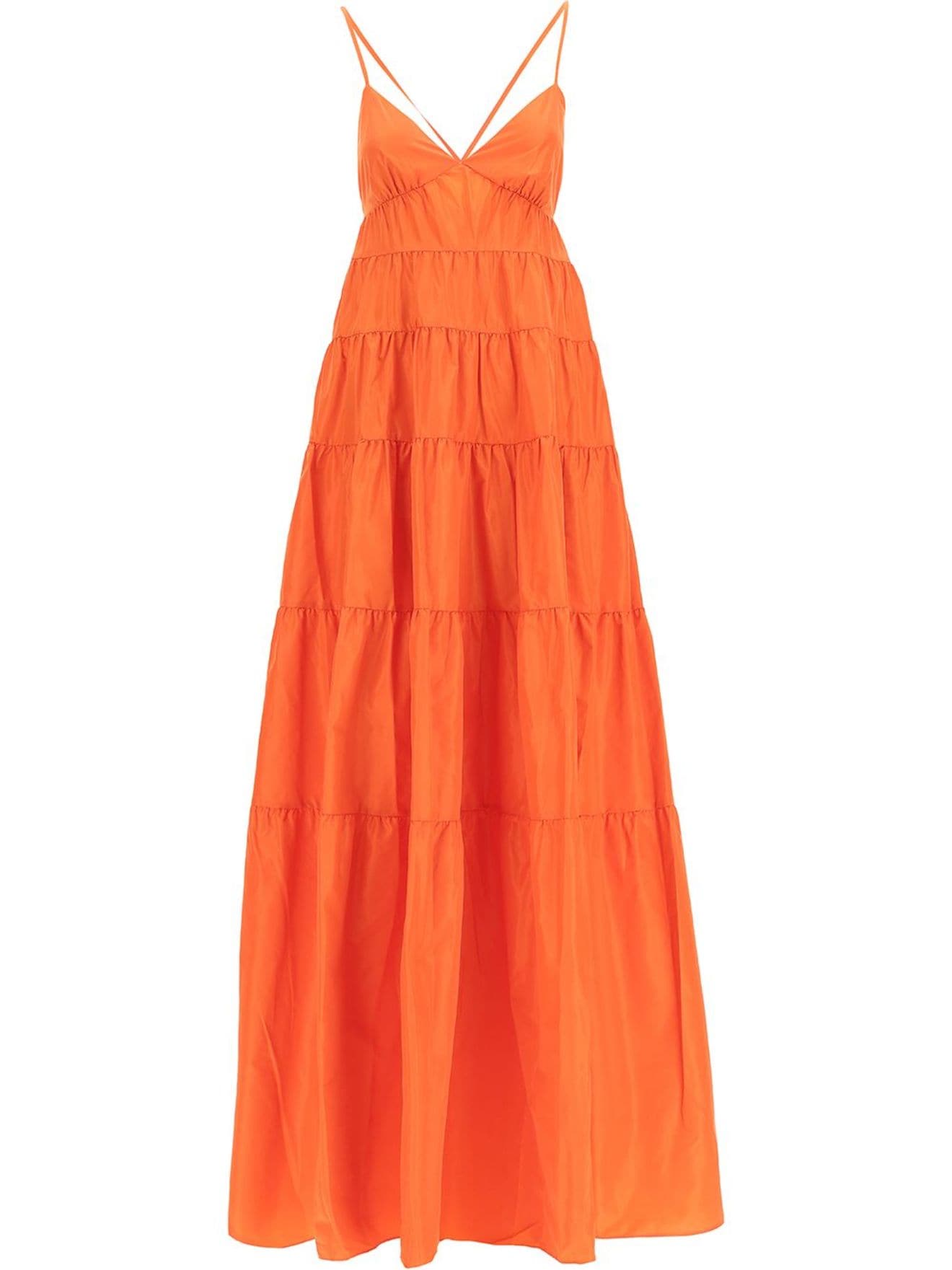 STAUD Ripley taffeta maxi dress tangerine | MODES