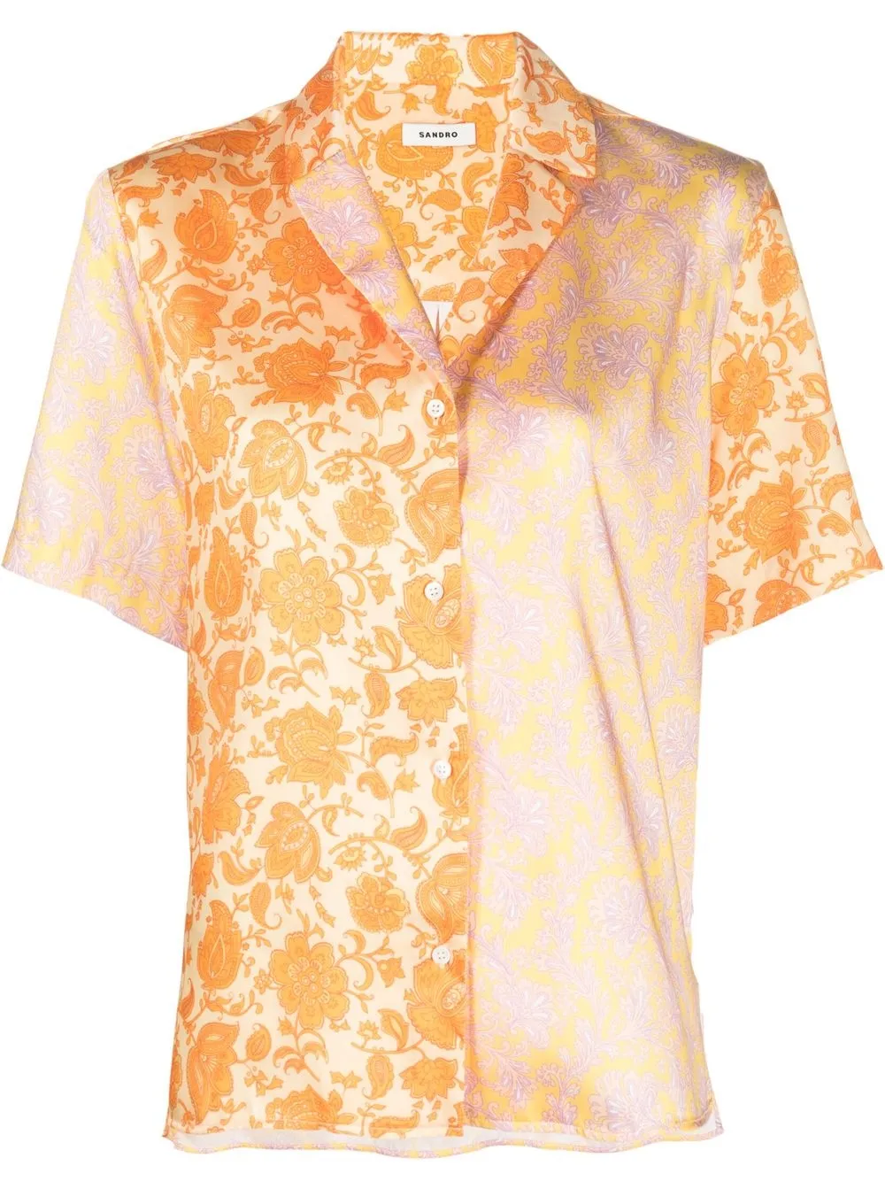 

SANDRO camisa con estampado gráfico - Naranja