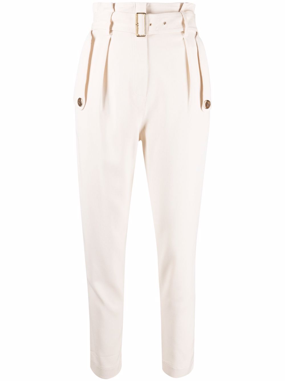 

Elisabetta Franchi pantalones tapered con cintura paperbag - Neutro