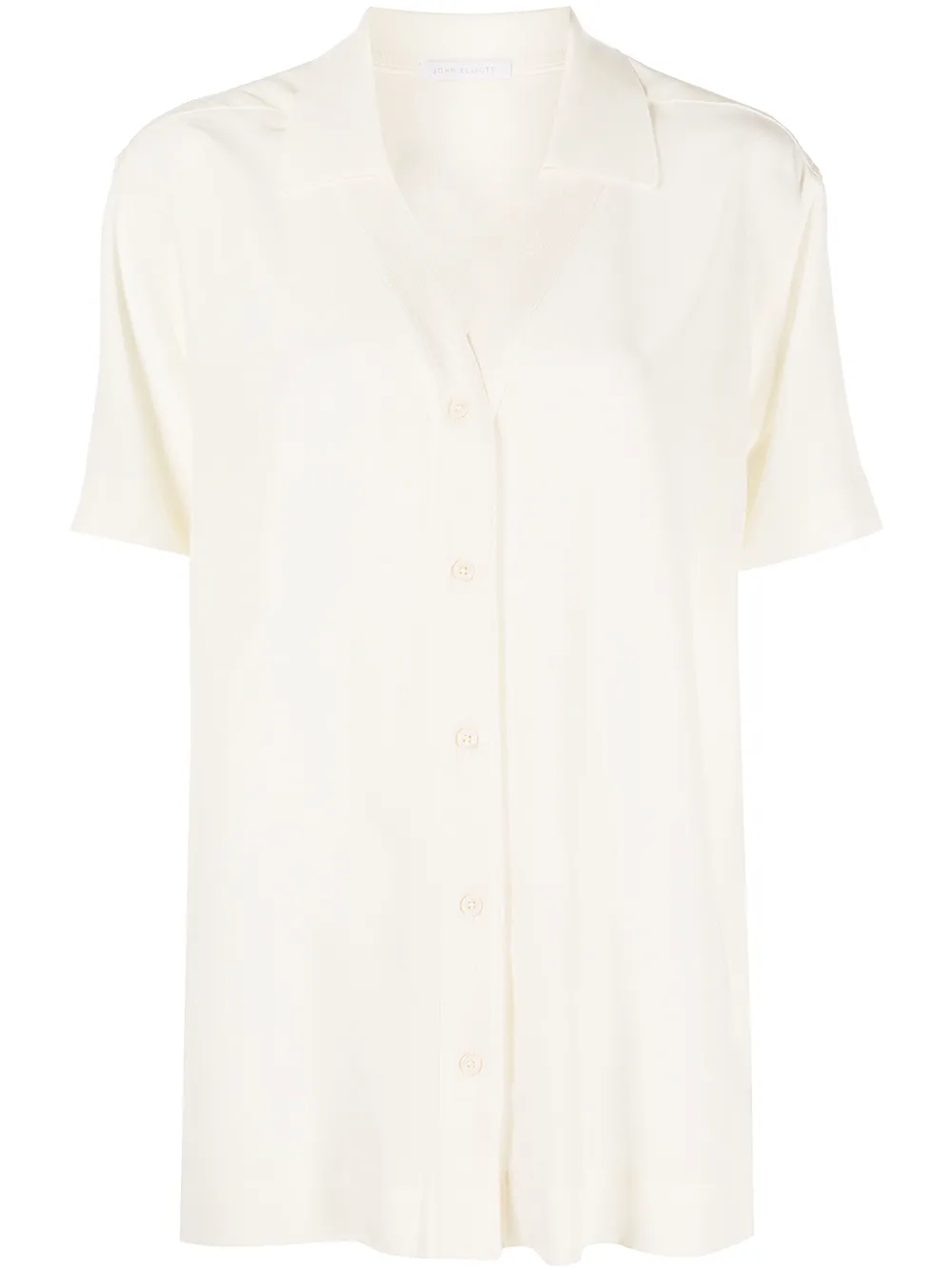 

John Elliott camisa de seda con manga corta - Blanco