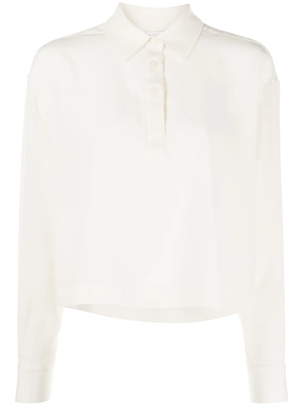 Henley long-sleeve silk shirt