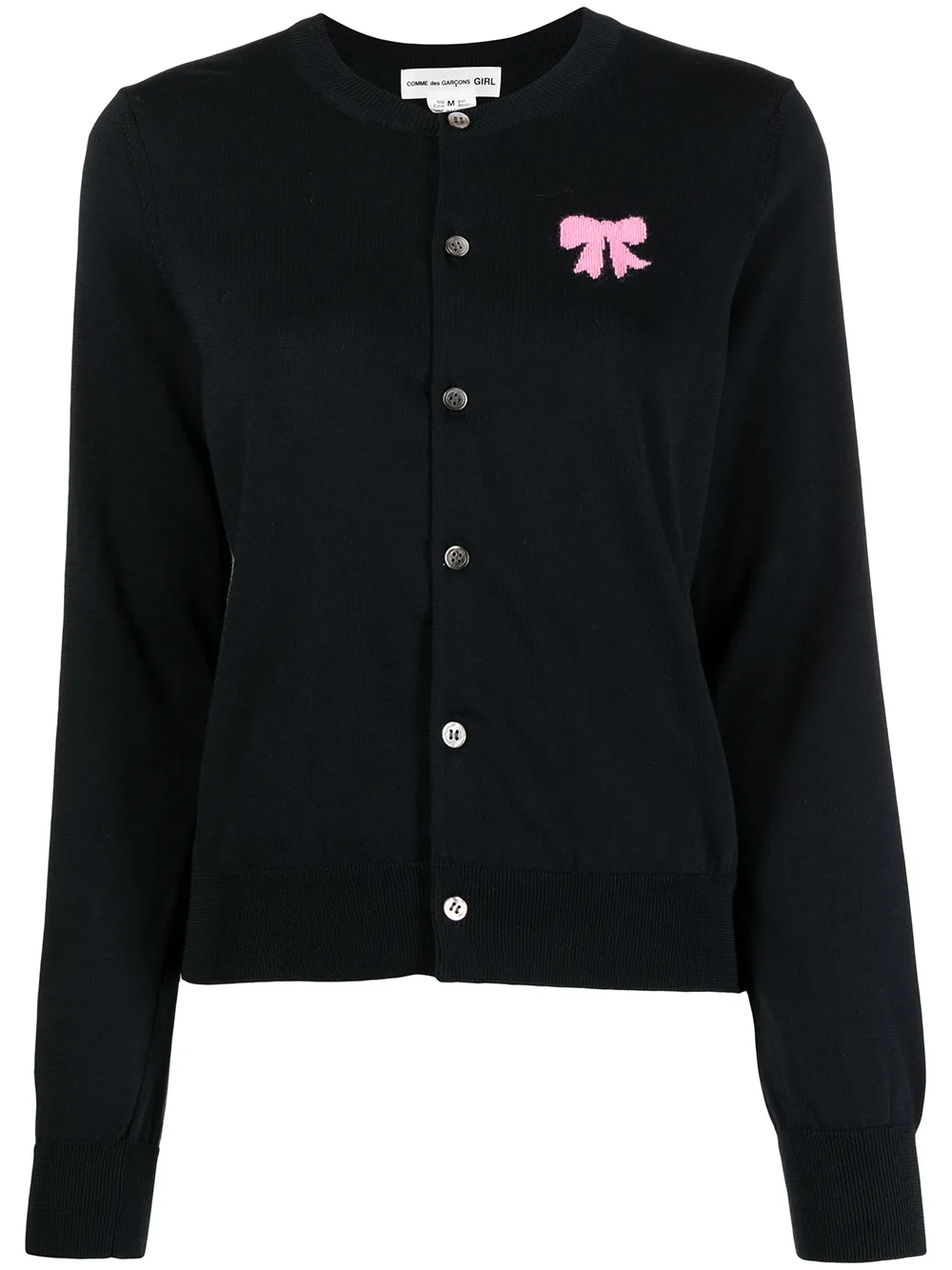 

Comme Des Garçons Girl bow intarsia crew-neck cardigan - Blue